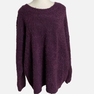 Lands End Fuzzy Purple Sweater